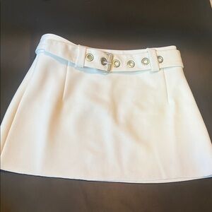 NWT Princess Polly Nozomi Mini Belted Skirt - Bone